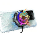 USB Phone Fan with Real-Time Temp Display, AI Smart Control, 100-Level Fan, 4 RGB Modes, Large Cooling Area, Semiconductor Phone Cooling Fan, Magnetic & Clip-On for iPhone Android, Gaming TikTok Live