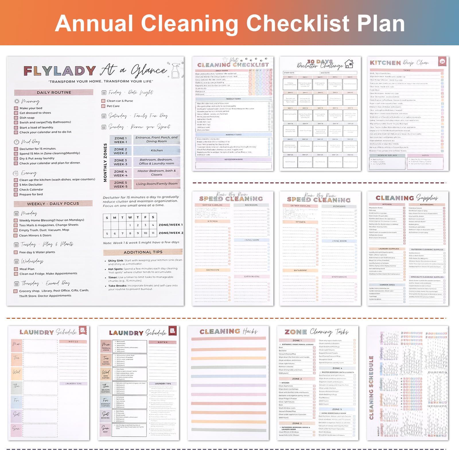 Adhd Cleaning Planner for Adults and Teens Adhd Cleaning and Organizing Planner Cleaning Schedule and Checklist Notebook List Daily Weekly Monthly for Home Chore Chart Adhd Daily Planner