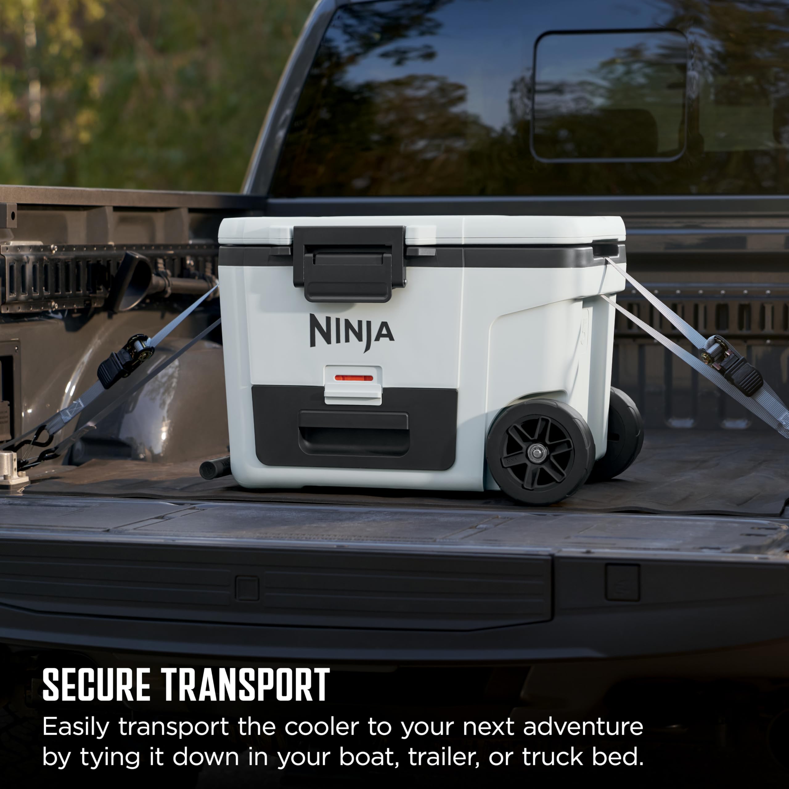 Ninja | Cooler | FrostVault 45QT Cooler with Wheels | Insulated with Temp Dry Storage Drawer | Keeps Ice Cold for Days | for the Beach, Camping, Picnics & More | Cloud White | FB245WH