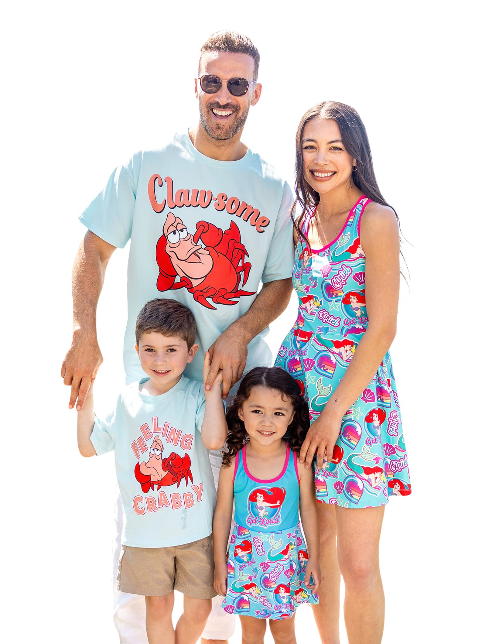Disney Mickey and Friends Family Matching Outfits Sleeveless Dress and Short Sleeve Shirts for Mommy and Me