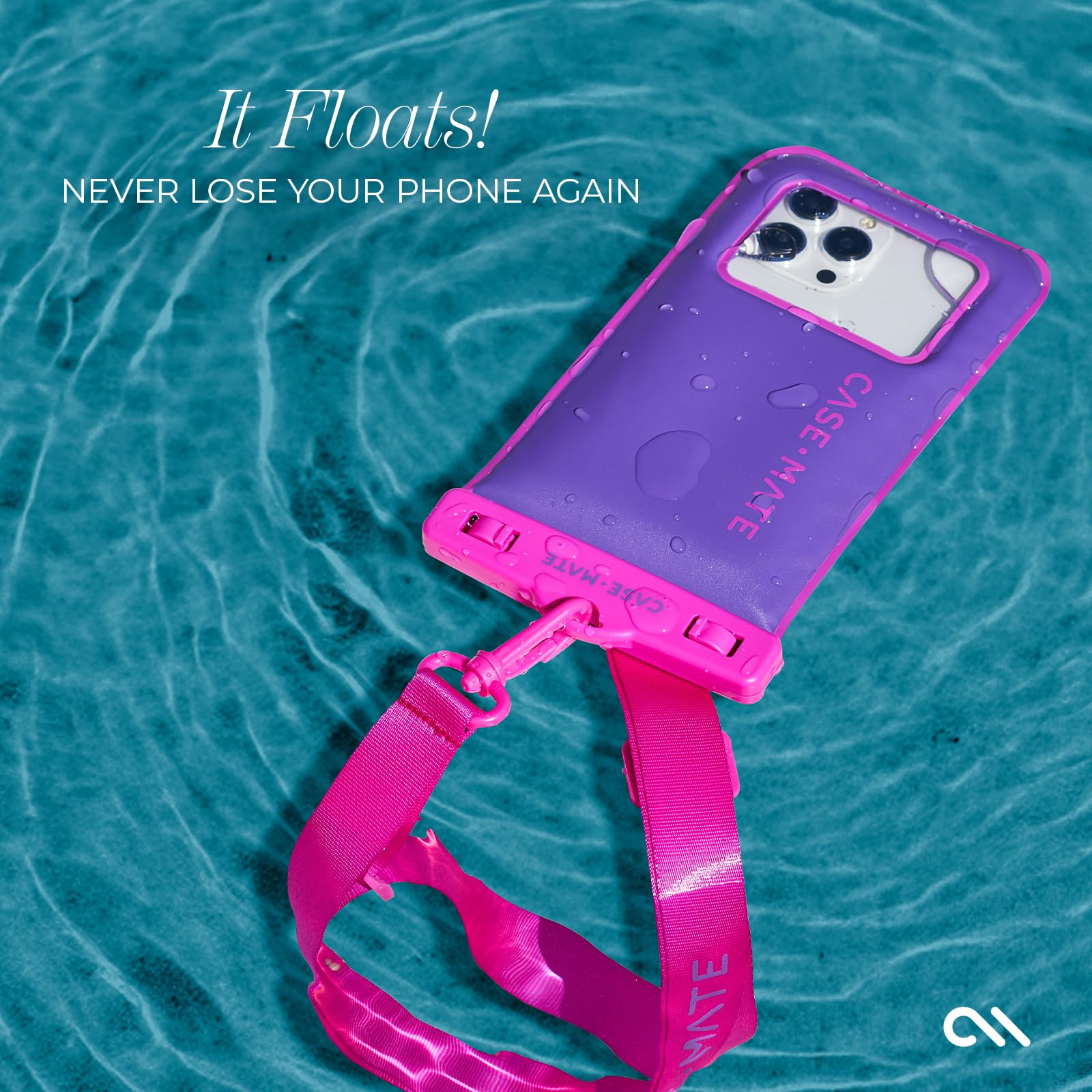 Case-Mate IP68 Waterproof Phone Pouch - Floating Waterproof Phone Case w/Crossbody Lanyard - Beach Cruise Ship Travel Essentials - Compatible with All Devices - Touchscreen Friendly - Purple Paradise