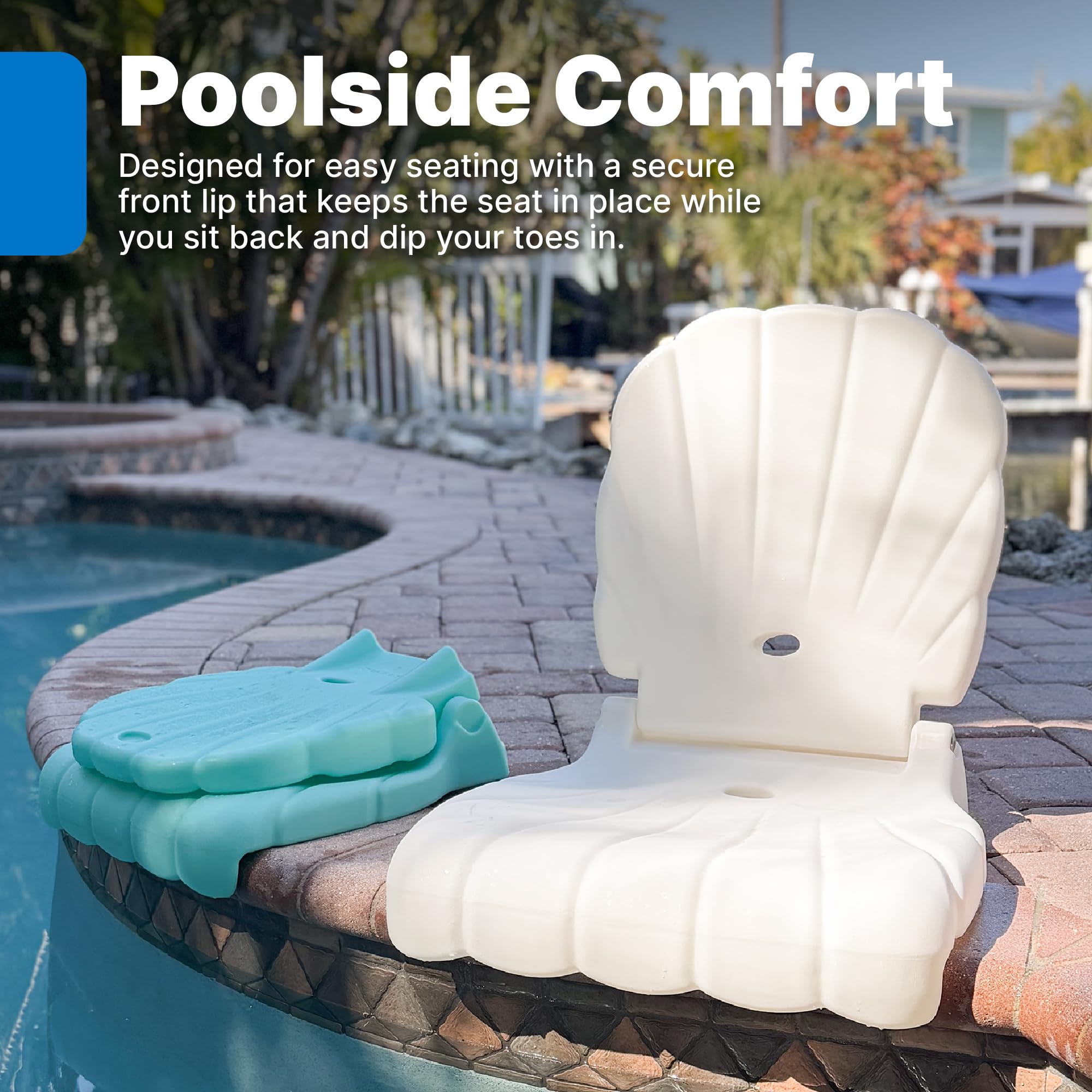 Step2 Kids Shell Flip Seat 2 Pack, Portable Outdoor Chair for Poolside, Camping, Beach, Stadium, Providing Back Support, Made of UV20 Durable Plastic, Mint