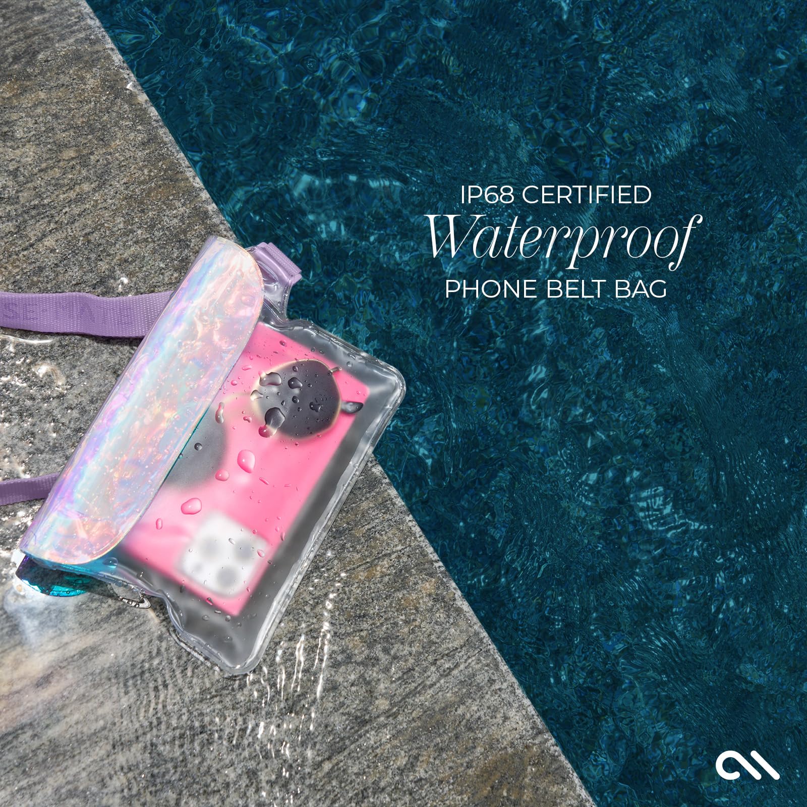 Case-Mate IP68 Waterproof Phone Pouch - Floating Waterproof Phone Case w/Crossbody Lanyard - Beach Cruise Ship Travel Essentials - Compatible with All Devices - Touchscreen Friendly - Purple Paradise