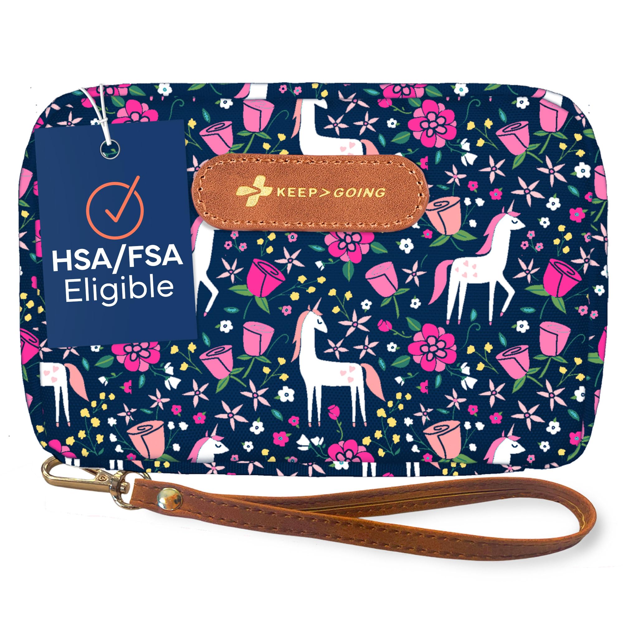 Keep Going Travel First Aid Kit for Kids – 130 Pc.for Purse, Diaper Bag, Backpack, & Suitcase, with Latex-Free Bandages – 7 x 5 x 2 in. Travel First Aid Kit TSA-Approved
