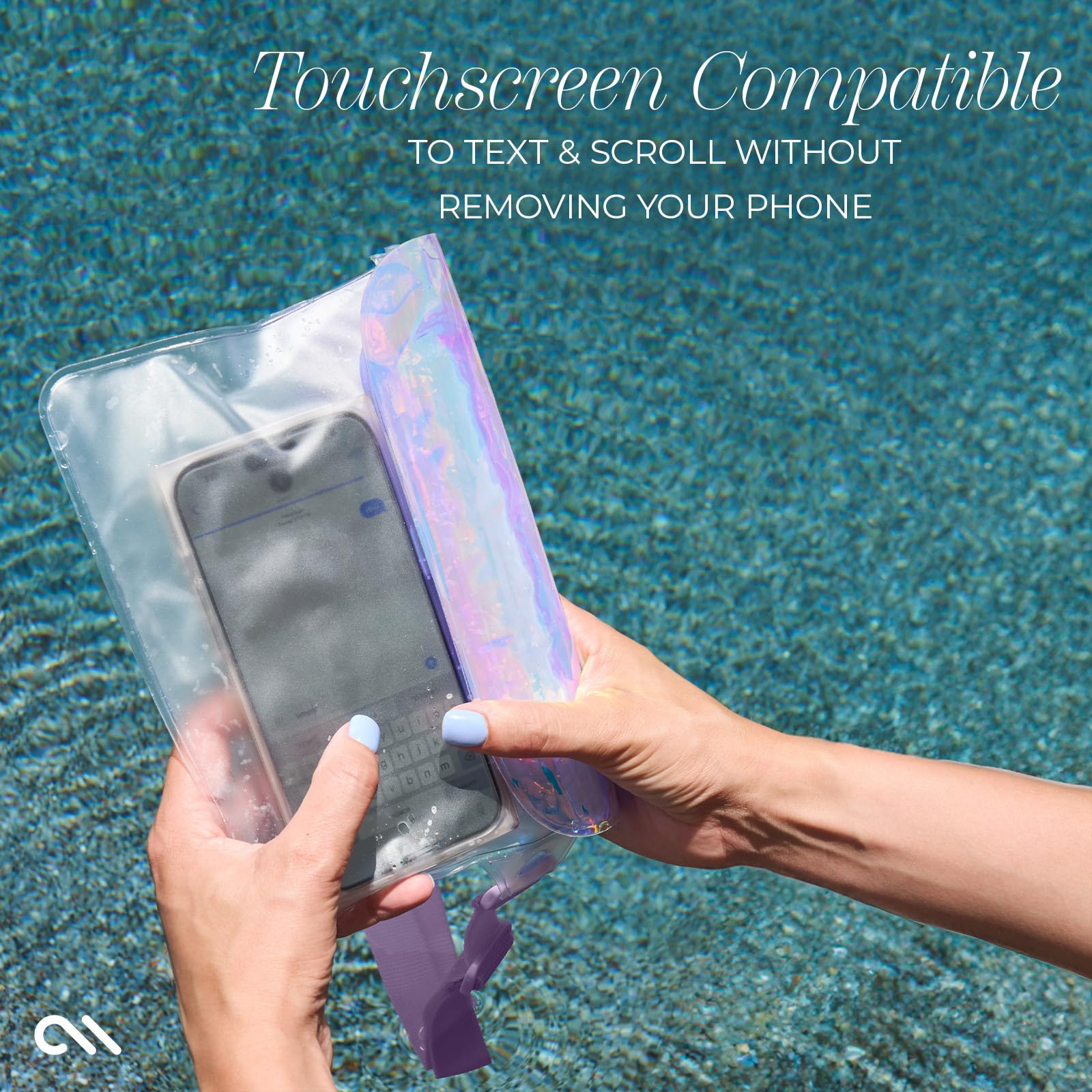 Case-Mate IP68 Waterproof Phone Pouch - Floating Waterproof Phone Case w/Crossbody Lanyard - Beach Cruise Ship Travel Essentials - Compatible with All Devices - Touchscreen Friendly - Purple Paradise