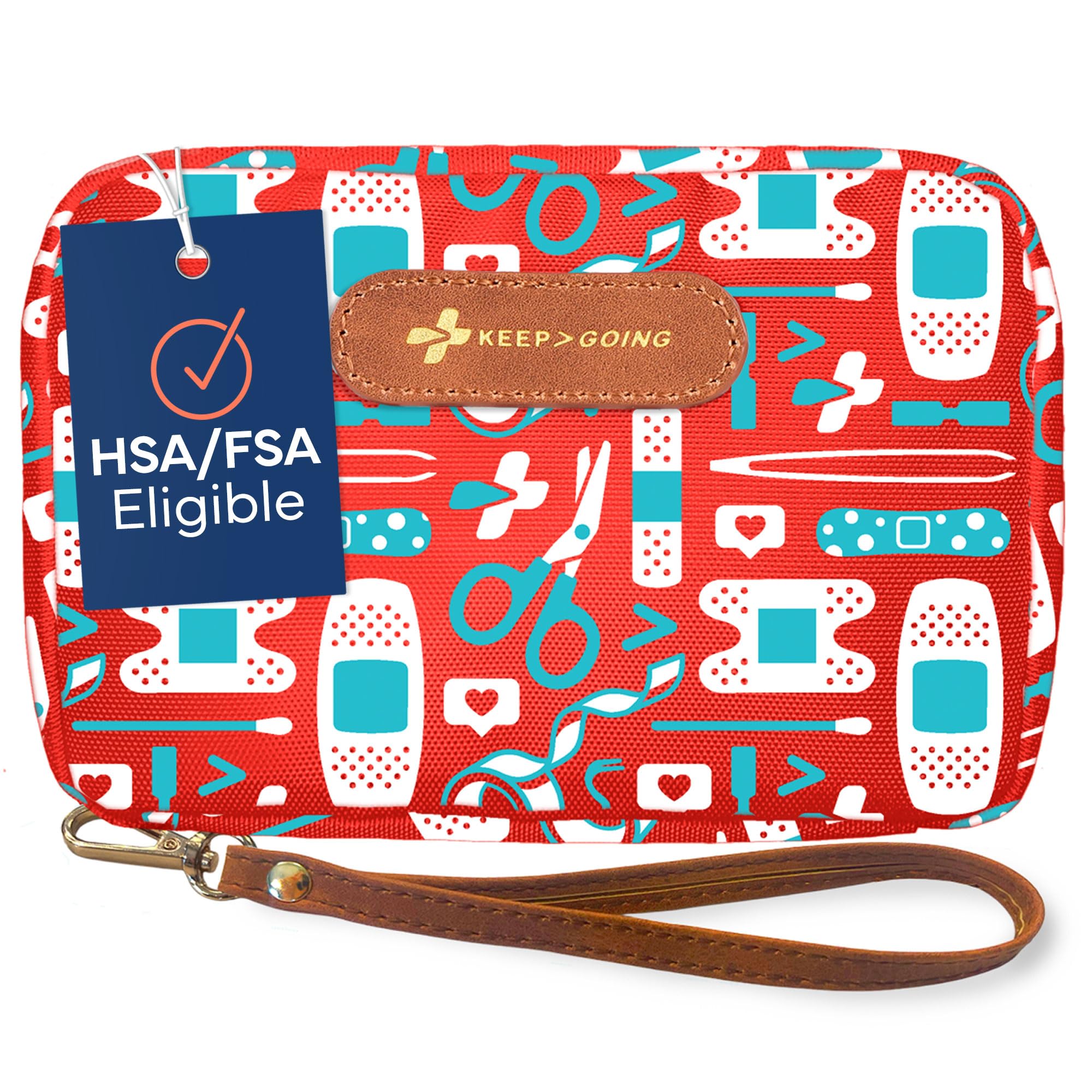 Keep Going Travel First Aid Kit for Kids – 130 Pc.for Purse, Diaper Bag, Backpack, & Suitcase, with Latex-Free Bandages – 7 x 5 x 2 in. Travel First Aid Kit TSA-Approved