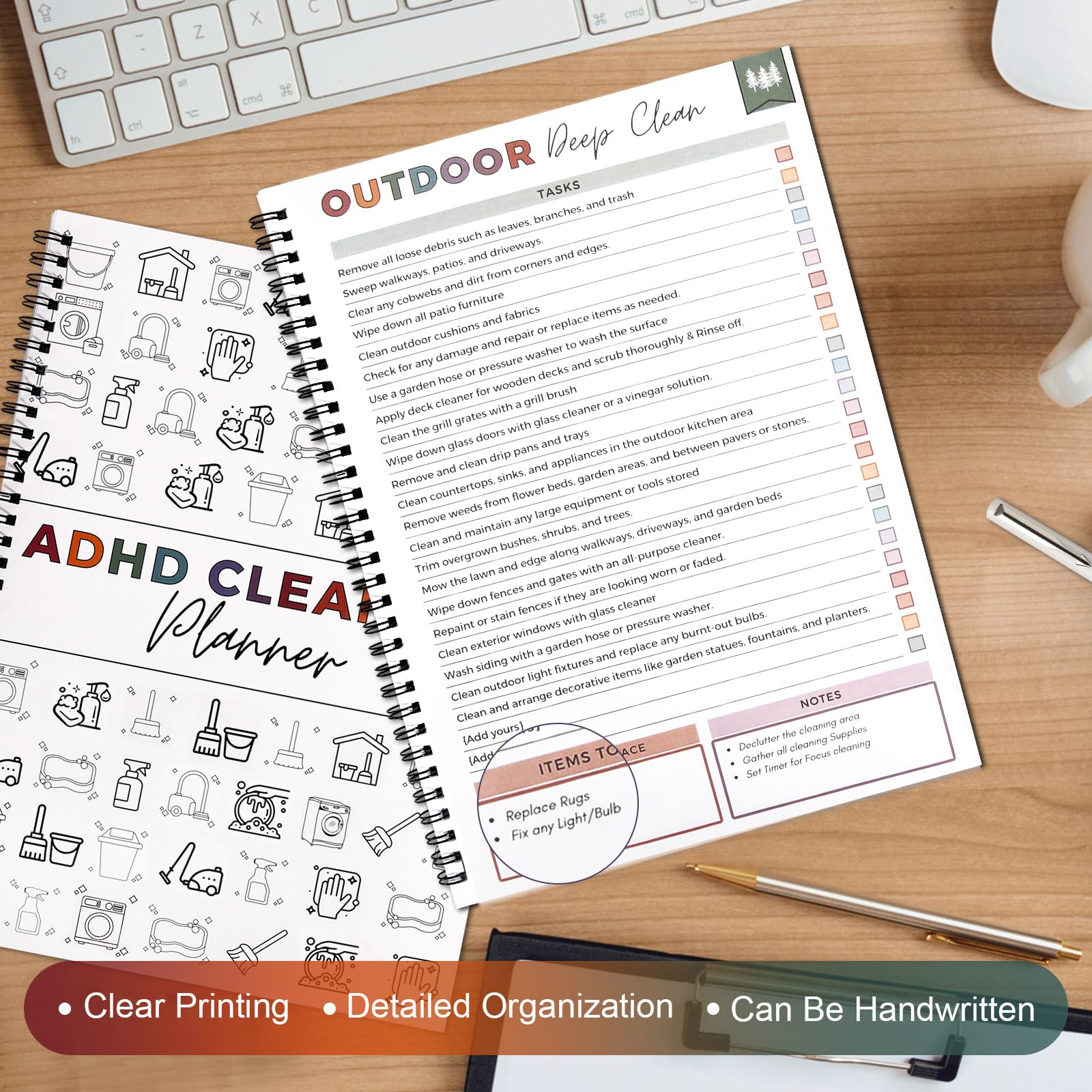 Adhd Cleaning Planner for Adults and Teens Adhd Cleaning and Organizing Planner Cleaning Schedule and Checklist Notebook List Daily Weekly Monthly for Home Chore Chart Adhd Daily Planner