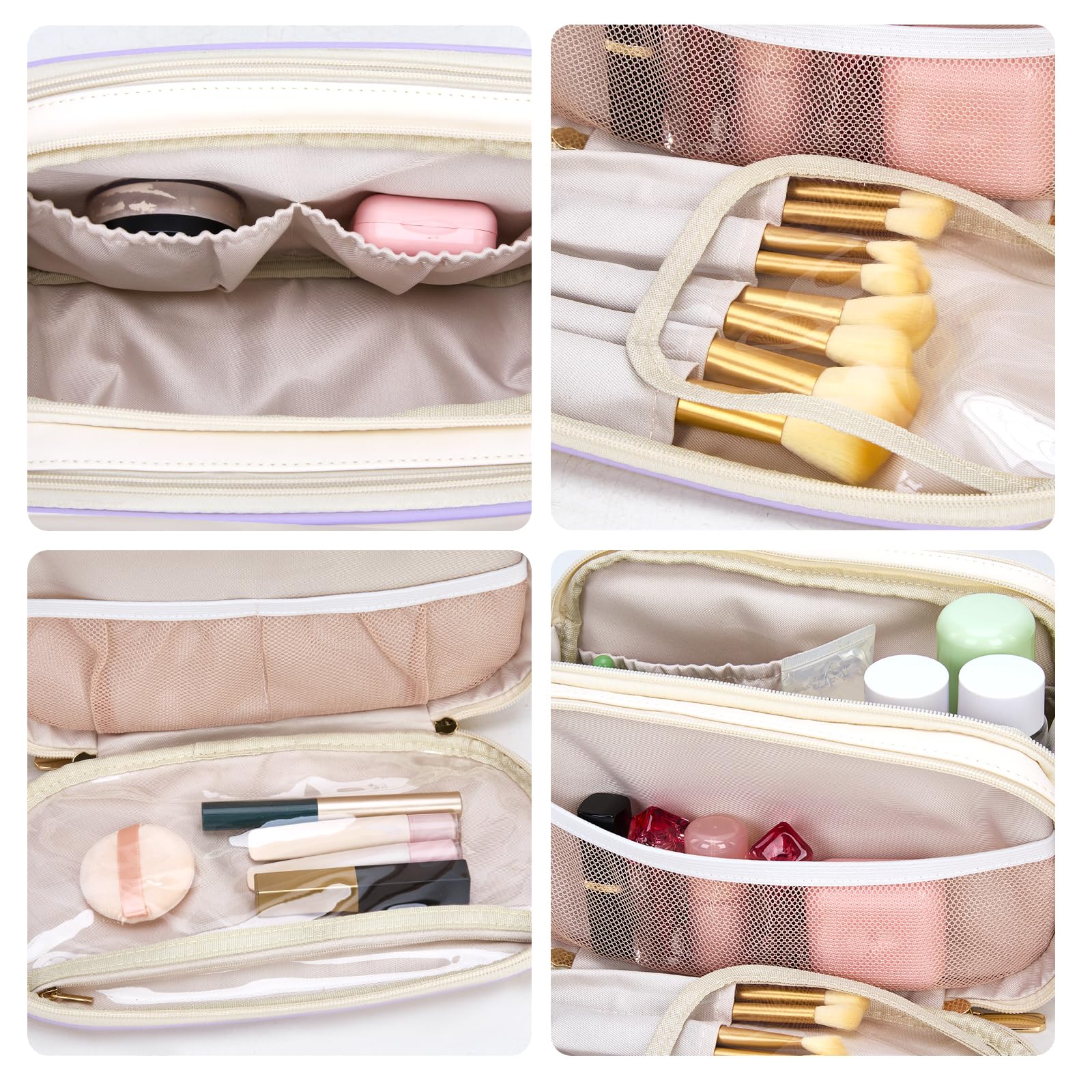 Montana West X Wrangler Large Makeup Bag Travel Toiletry Bag Portable Cosmetic Bag Make Up Organizer with Divider and Handle for Women