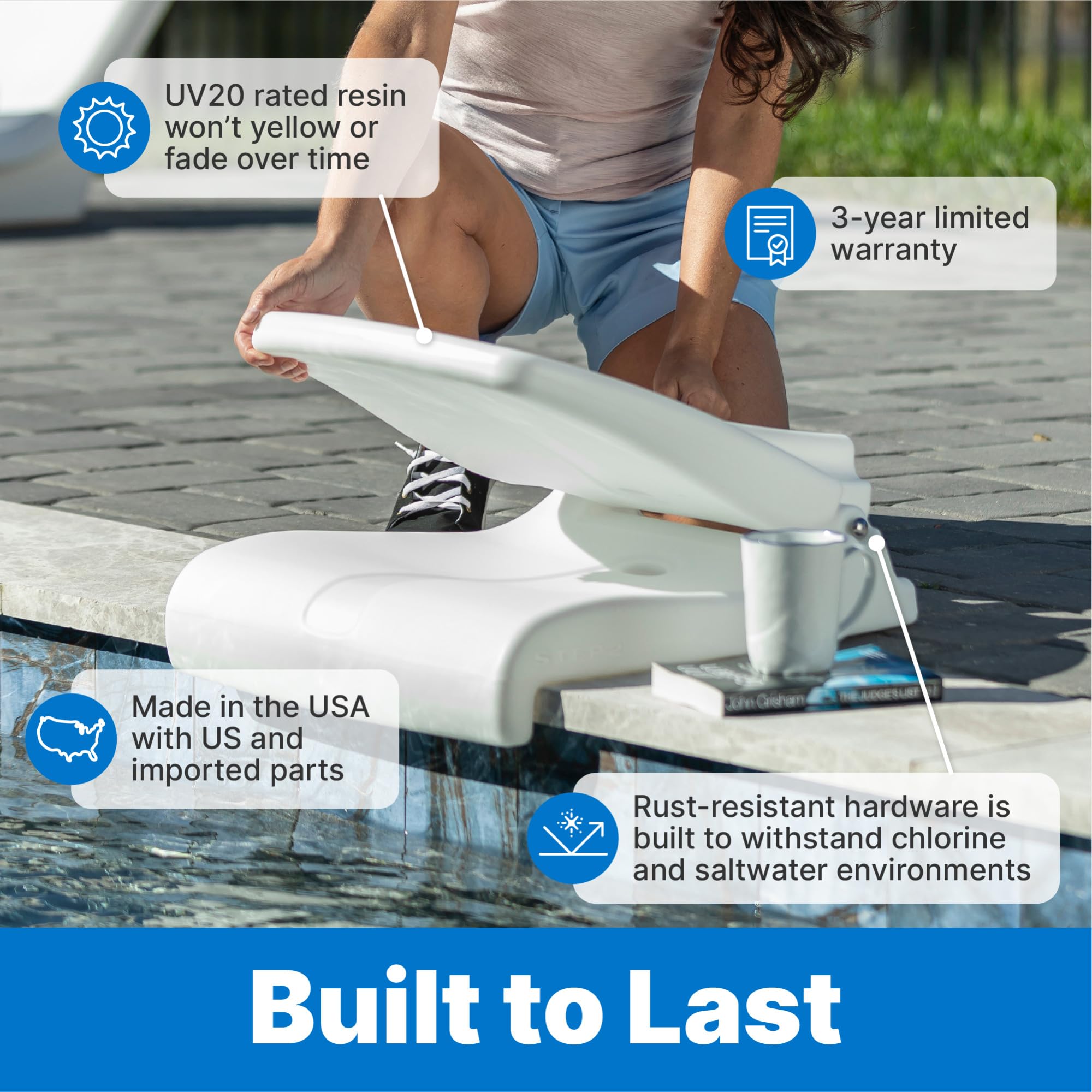 Step2 Kids Shell Flip Seat 2 Pack, Portable Outdoor Chair for Poolside, Camping, Beach, Stadium, Providing Back Support, Made of UV20 Durable Plastic, Mint
