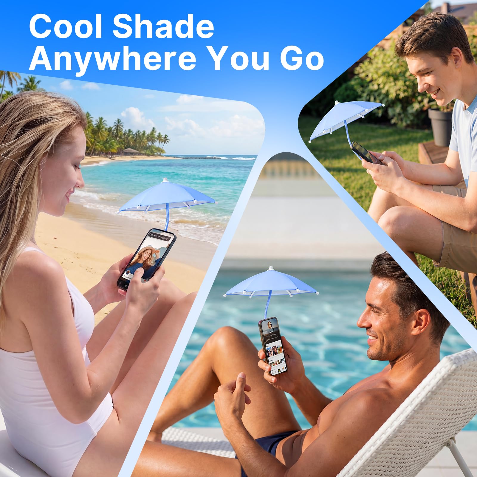 Phone Umbrella for Sun Shade Magnetic: Universal Anti-Glare Umbrella for iPhone UPF45+ Heat UV Protection Thumbs Up Women Teen Girl Gifts Trendy Stuff Pool Travel Beach Accessories Vacation Essentials